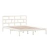 Cama Matrimonial | Cama Para Adultos | Estructura De Cama Madera Maciza Blanca King Size 150x200 Cm Cfw505092