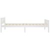 Cama Individual | Cama Para Adultos | Estructura De Cama De Madera Maciza De Pino Blanca 100x200 Cm Cfw220115