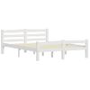 Cama Matrimonial | Cama Para Adultos | Estructura De Cama De Madera Maciza De Pino Blanca 120x200 Cm Cfw306413