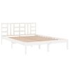 Cama Matrimonial | Cama Para Adultos | Estructura De Cama De Madera Maciza De Pino Blanca 120x200 Cm Cfw485034