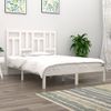 Cama Matrimonial | Cama Para Adultos | Estructura De Cama De Madera Maciza De Pino Blanca 140x200 Cm Cfw212756