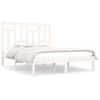 Cama Matrimonial | Cama Para Adultos | Estructura De Cama De Madera Maciza De Pino Blanca 140x200 Cm Cfw212756