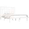 Cama Matrimonial | Cama Para Adultos | Estructura De Cama De Madera Maciza De Pino Blanca 140x200 Cm Cfw212756