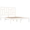 Cama Matrimonial | Cama Para Adultos | Estructura De Cama De Madera Maciza De Pino Blanca 140x200 Cm Cfw212756