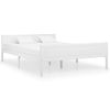 Cama Matrimonial | Cama Para Adultos | Estructura De Cama De Madera Maciza De Pino Blanca 140x200 Cm Cfw878914