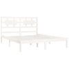 Cama Matrimonial | Cama Para Adultos | Estructura De Cama De Madera Maciza De Pino Blanca 140x200 Cm Cfw437803