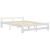 Cama Matrimonial | Cama Para Adultos | Estructura De Cama De Madera Maciza De Pino Blanca 140x200 Cm Cfw472918