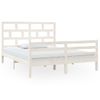 Cama Matrimonial | Cama Para Adultos | Estructura De Cama De Madera Maciza De Pino Blanca 160x200 Cm Cfw743518