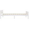 Cama Individual | Cama Para Adultos | Estructura De Cama De Madera Maciza De Pino Blanca 90x200 Cm Cfw209240