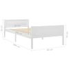 Cama Individual | Cama Para Adultos | Estructura De Cama De Madera Maciza De Pino Blanca 90x200 Cm Cfw209240