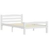 Cama Individual | Cama Para Adultos | Estructura De Cama De Madera Maciza De Pino Blanca 90x200 Cm Cfw229229