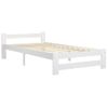 Cama Individual | Cama Para Adultos | Estructura De Cama De Madera Maciza De Pino Blanco 100x200 Cm Cfw620414