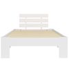 Cama Individual | Cama Para Adultos | Estructura De Cama De Madera Maciza De Pino Blanco 100x200 Cm Cfw677085