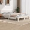 Cama Matrimonial | Cama Para Adultos | Estructura De Cama De Madera Maciza De Pino Blanco 140x190 Cm Cfw345992