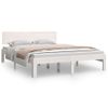 Cama Matrimonial | Cama Para Adultos | Estructura De Cama De Madera Maciza De Pino Blanco 140x190 Cm Cfw345992