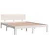 Cama Matrimonial | Cama Para Adultos | Estructura De Cama De Madera Maciza De Pino Blanco 140x190 Cm Cfw345992