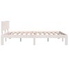 Cama Matrimonial | Cama Para Adultos | Estructura De Cama De Madera Maciza De Pino Blanco 140x190 Cm Cfw345992