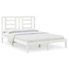 Cama Matrimonial | Cama Para Adultos | Estructura De Cama De Madera Maciza De Pino Blanco 140x190 Cm Cfw909723