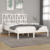 Cama Matrimonial | Cama Para Adultos | Estructura De Cama De Madera Maciza De Pino Blanco 140x190 Cm Cfw476113