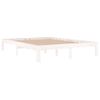 Cama Matrimonial | Cama Para Adultos | Estructura De Cama De Madera Maciza De Pino Blanco 140x190 Cm Cfw348423