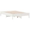 Cama Matrimonial | Cama Para Adultos | Estructura De Cama De Madera Maciza De Pino Blanco 140x190 Cm Cfw60982