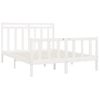 Cama Matrimonial | Cama Para Adultos | Estructura De Cama De Madera Maciza De Pino Blanco 140x200 Cm Cfw256897