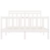 Cama Matrimonial | Cama Para Adultos | Estructura De Cama De Madera Maciza De Pino Blanco 140x200 Cm Cfw256897