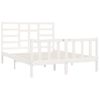 Cama Matrimonial | Cama Para Adultos | Estructura De Cama De Madera Maciza De Pino Blanco 140x200 Cm Cfw861764