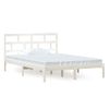 Cama Matrimonial | Cama Para Adultos | Estructura De Cama De Madera Maciza De Pino Blanco 140x200 Cm Cfw272780