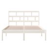 Cama Matrimonial | Cama Para Adultos | Estructura De Cama De Madera Maciza De Pino Blanco 140x200 Cm Cfw272780