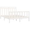 Cama Matrimonial | Cama Para Adultos | Estructura De Cama De Madera Maciza De Pino Blanco 160x200 Cm Cfw241048