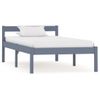 Cama Individual | Cama Para Adultos | Estructura De Cama De Madera Maciza De Pino Gris 100x200 Cm Cfw210443