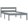 Cama Individual | Cama Para Adultos | Estructura De Cama De Madera Maciza De Pino Gris 100x200 Cm Cfw210443