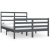 Cama Matrimonial | Cama Para Adultos | Estructura De Cama De Madera Maciza De Pino Gris 140x190 Cm Cfw632315