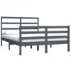 Cama Matrimonial | Cama Para Adultos | Estructura De Cama De Madera Maciza De Pino Gris 140x190 Cm Cfw632315