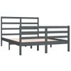 Cama Matrimonial | Cama Para Adultos | Estructura De Cama De Madera Maciza De Pino Gris 140x190 Cm Cfw632315