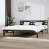 Cama Matrimonial | Cama Para Adultos | Estructura De Cama De Madera Maciza De Pino Gris 200x200 Cm Cfw715607