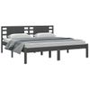 Cama Matrimonial | Cama Para Adultos | Estructura De Cama De Madera Maciza De Pino Gris 200x200 Cm Cfw715607