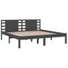 Cama Matrimonial | Cama Para Adultos | Estructura De Cama De Madera Maciza De Pino Gris 200x200 Cm Cfw715607