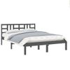 Cama Matrimonial | Cama Para Adultos | Estructura De Cama De Madera Maciza De Pino Gris 200x200 Cm Cfw276455