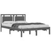 Cama Matrimonial | Cama Para Adultos | Estructura De Cama De Madera Maciza De Pino Gris 200x200 Cm Cfw342086