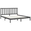 Cama Matrimonial | Cama Para Adultos | Estructura De Cama De Madera Maciza De Pino Gris 200x200 Cm Cfw916779