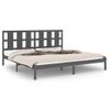 Cama Matrimonial | Cama Para Adultos | Estructura De Cama De Madera Maciza De Pino Gris 200x200 Cm Cfw652594