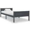 Cama Individual | Cama Para Adultos | Estructura De Cama De Madera Maciza De Pino Gris 90x200 Cm Cfw433397