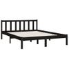 Cama Matrimonial | Cama Para Adultos | Estructura De Cama De Madera Maciza De Pino Negra 120x200 Cm Cfw963764