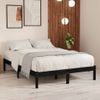 Cama Matrimonial | Cama Para Adultos | Estructura De Cama De Madera Maciza De Pino Negra 120x200 Cm Cfw730631