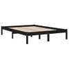 Cama Matrimonial | Cama Para Adultos | Estructura De Cama De Madera Maciza De Pino Negra 120x200 Cm Cfw730631