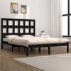 Cama Matrimonial | Cama Para Adultos | Estructura De Cama De Madera Maciza De Pino Negra 140x190 Cm Cfw526577