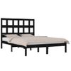 Cama Matrimonial | Cama Para Adultos | Estructura De Cama De Madera Maciza De Pino Negra 140x190 Cm Cfw526577