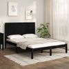 Cama Matrimonial | Cama Para Adultos | Estructura De Cama De Madera Maciza De Pino Negra 140x190 Cm Cfw482215